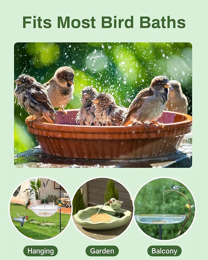 Bird Bath Purification Disk Pure Copper Outdoor Winter Solar Power Birdbath Heater Deicer Cage Hanging Bowl Metal Warmer Deck Railing Glass Concrete Ceramic Stone Stand Water Sunflower Bird