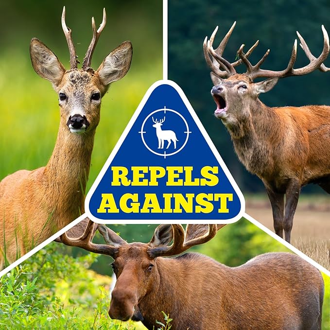 Deer Repellent 12 Pouches, Rabbit Repellent Outdoor for Plants, Natural Deer Deterrent Keep Deer and Rabbit Out of Garden Yard, Powerful Deer Repellent for Orchard Plants Trees Vegetables Flowers