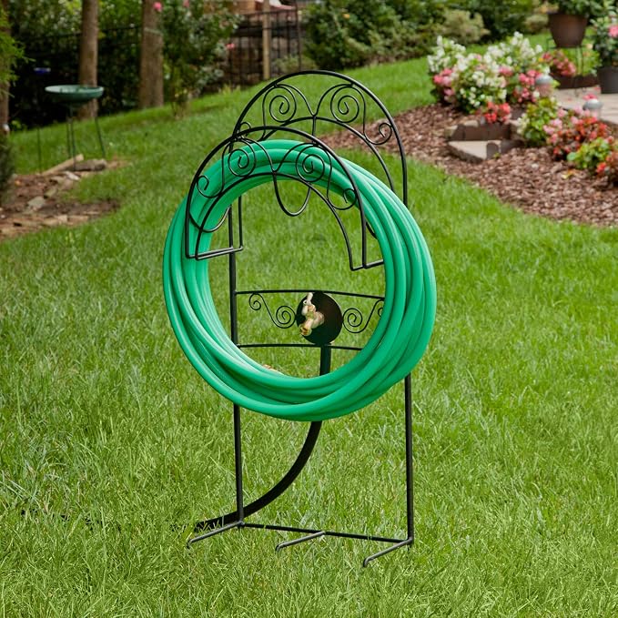 Liberty Garden 640-KD Decorative w/Bib Hose Stand, Black