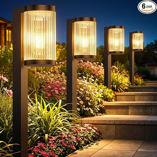 ELECLINK Solar Pathway Lights Outdoor, 6 Pack Upgraded Outdoor Solar Lights for Outside Super Bright Up to 15Hrs, IP65 Waterproof Solar Garden Lights for Yard Path Sidewalk Driveway Walkway Decor