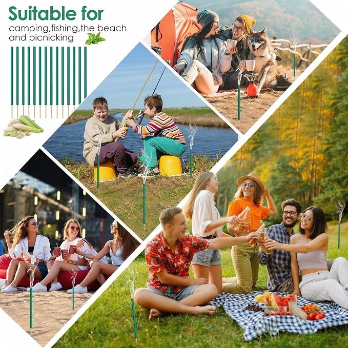 Qualirey Citronella Incense Sticks, Green Citronella Sticks for Outside Made from Natural Plants, Reaches Up to 12 Feet for Patio Backyard Travel Camping Picnics Swimming Outdoor Activities ()