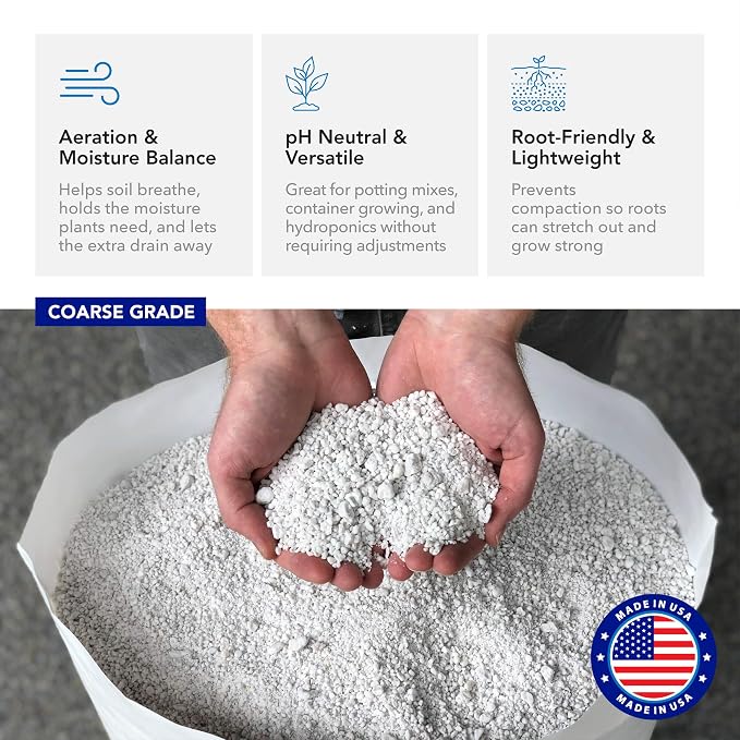 Supreme Perlite Coarse Horticultural Perlite for Potting and Gardening, 4 Cu Ft Bag - Garden and Plant Accessories for Indoor or Outdoor Use - Ideal for Seed Starting, Propagation and Soil Aeration