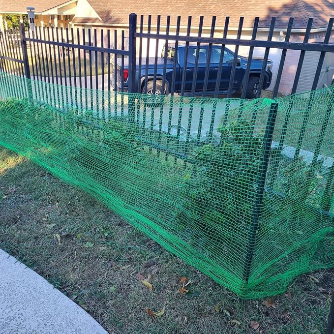 Deer Fence Netting, 4x65 Ft Plastic Mesh Netting for Garden Protection, Temporary Fence Animals Barrier for Bird, Chicken, Reusable Mesh Fencing Roll for Vegetable, Fruit Tree, Shrubs, Green