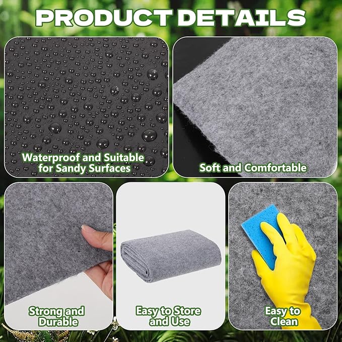 6.6 x 4 FT Outdoor Storage Shed Mat Waterproof Storage Shed Flooring Mat Thickened Soft Patio Furniture Pad Washable with Non Slip Backing Warehouse Not Included, Gray
