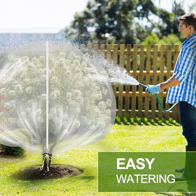 2 Pack 12x12FT Extra Large Fruit Tree Netting with Double Zipper & Double Drawstring, Heavy Duty Bird Netting for Fruit Trees, Reusable Tree Net to Protect Large Trees from Birds, Squirrels, Deer