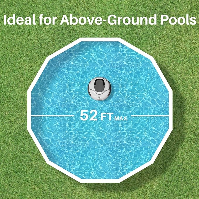 POOLPURECordless Powerful Pool Vacuum 5000mAh Battery, 120 Minutes Runtime for Flat Pools Up to 1000 Sq.Ft