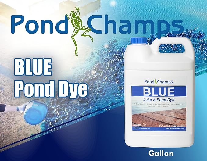 Blue Lake and Pond Dye - One Gallon of Professional Lake & Pond Dye - Treats Up to 1 Acre - Royal Blue Color - Safe for Fish, Wildlife, Pets & Children (Pack of 2)
