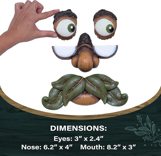Tree Faces Decor - Outdoor Yard Art Garden Decoration - Unique Peeker for Outdoors and Indoors - Old Man Tree Hugger Art