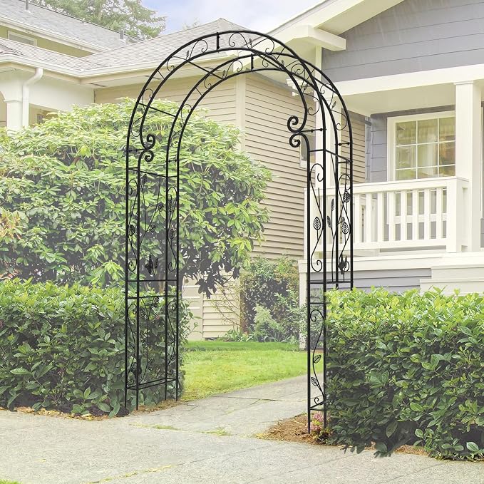 Garden Abor - 88"(H)*51"(L), Sturdy Metal Garden Arch with Rust-Resistant Finish, Trellis for Climbing Plants Outdoor, Ideal as Wedding Arches for Ceremony（20MM Pipe）