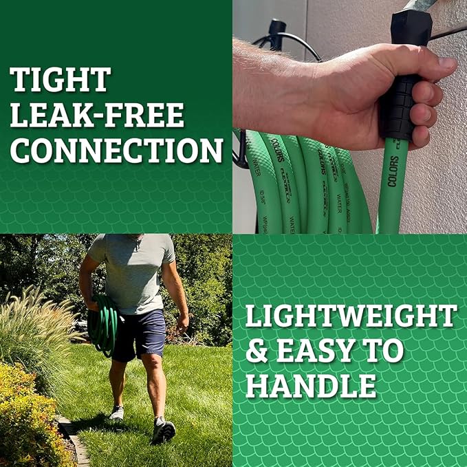 Flexzilla Colors SwivelGrip Garden Hose 5/8 in. x 10 ft., Lightweight All-Weather Water Hose, Durable and Flexible, Leak-Free Connections, Forest Green