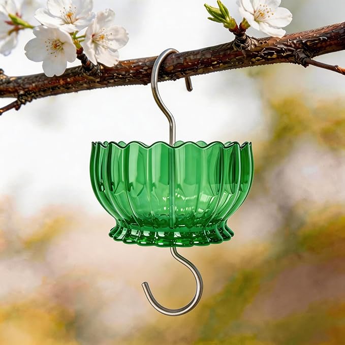 Extra Large Ant Moat for Hummingbird Feeder - Pack of 4PC x 9 OZ Capacity Insect Guard Daisy (Green)