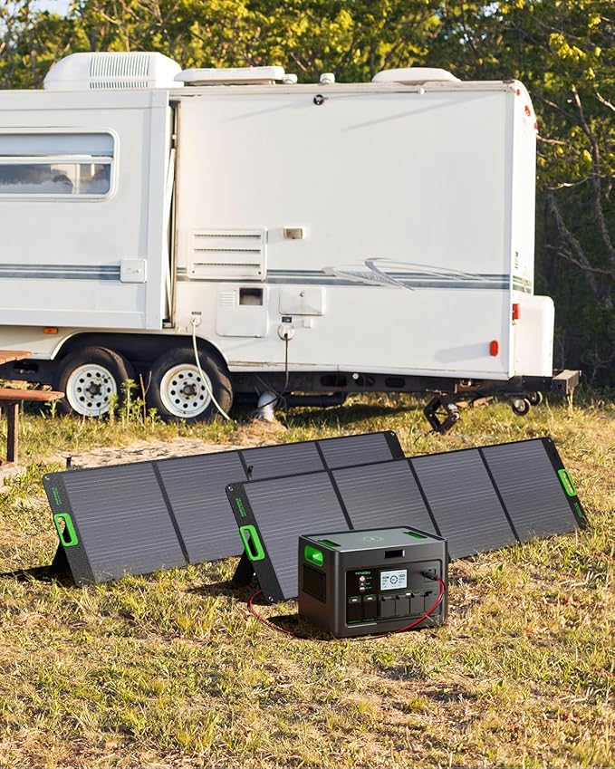 2400W Portable Power Station 1843Wh Outdoor Solar Generator with 2400W(4800W Peak) 4 AC Outlets, Fast Charging Emergency Power Backup Battery UPS for Home Outage RV/Van Road Trip Camping