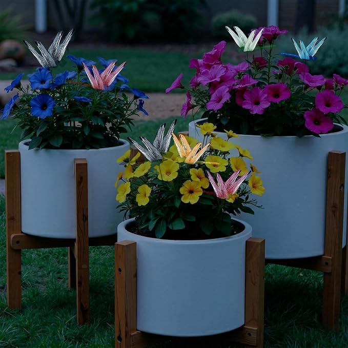 Jongdari 15PCS Luminous Dragonfly Hat Clip Realistic Fake Dragonflies Clip-On Garden Outdoor Decor Stakes, DIY Dragon Fly Clips Plant Decorations for Pots, Includes Pliers & Clips - Small