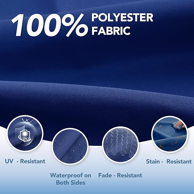 L'AGRATY Outdoor Lounge Chaise Cushion: 72x21x3 Inch Waterproof Lounge Chair Cushion for Outdoor Furniture with Fade Resistant Removable Cover - Patio Lounge Cushion for Pool Lawn Deck(Navyblue 2Pcs)