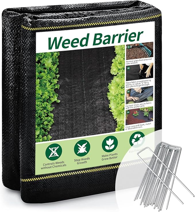 3ft x50ft Black Weed Barrier Landscape Premium Fabric-Heavy Duty Woven Ground Cloth with Superior Permeability Weed Control Convenient Design
