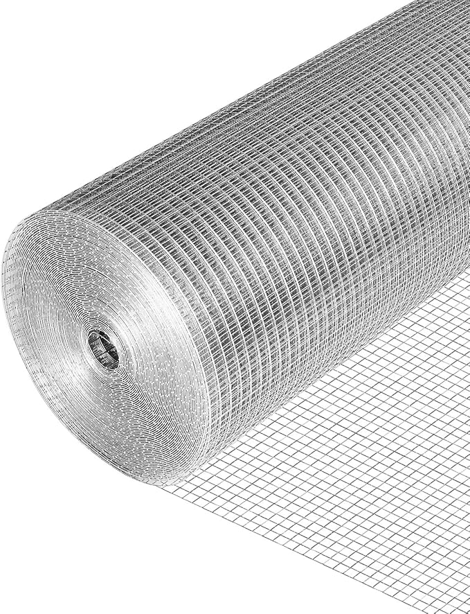 Galvanized Hardware Cloth - 1/2'' Mesh, 72'' W x 100' L, Superior Rust Prevention, Easy to Cut, Ideal for Chicken Coops, Dog Fences, Garden Applications & DIY Projects