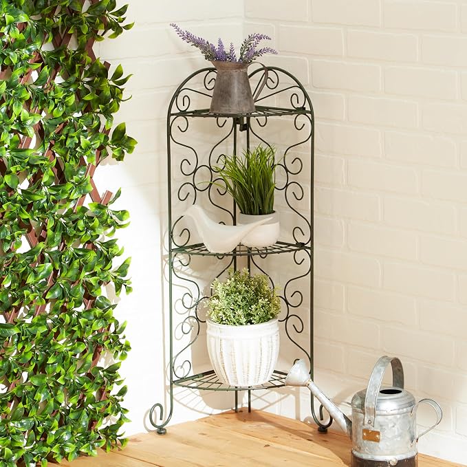 Zingz & Thingz Enchanting Secret Garden Collection Plant Stand, 12.5x9x30.25, Corner