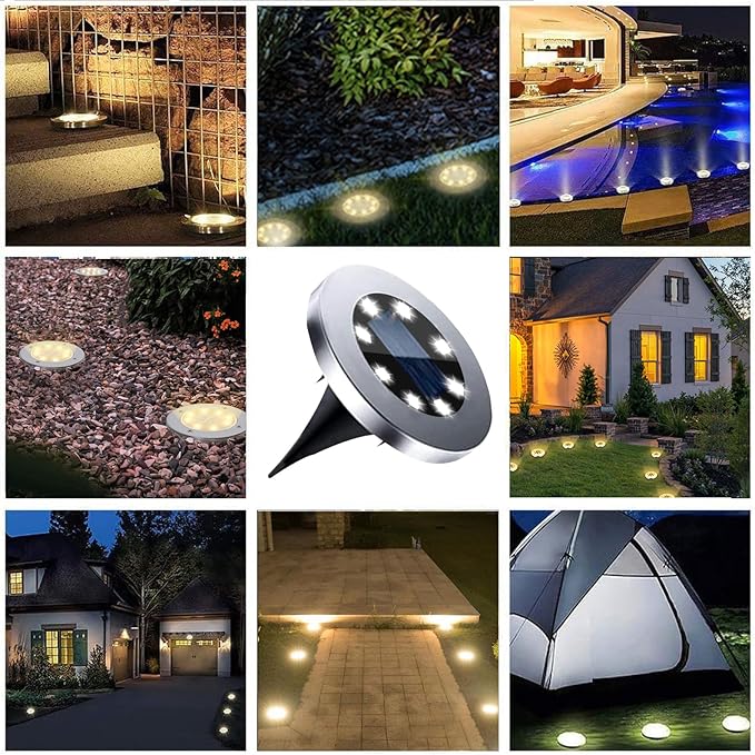 Rayolon Solar Ground Light, Waterproof Solar Garden Lights, Upgraded Outdoor Garden Waterproof Bright in-Ground Light, Landscape Lights for Pathway,Yard,Deck,Lawn,Patio,Walkway