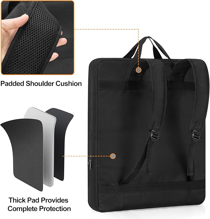 HODRANT Solar Panel Storage Bag, Travel Backpack Compatible with Jackery SolarSaga 100W 100X 200W, Padded Carrying Case for 2 Panels, Portable Carrier with Pockets