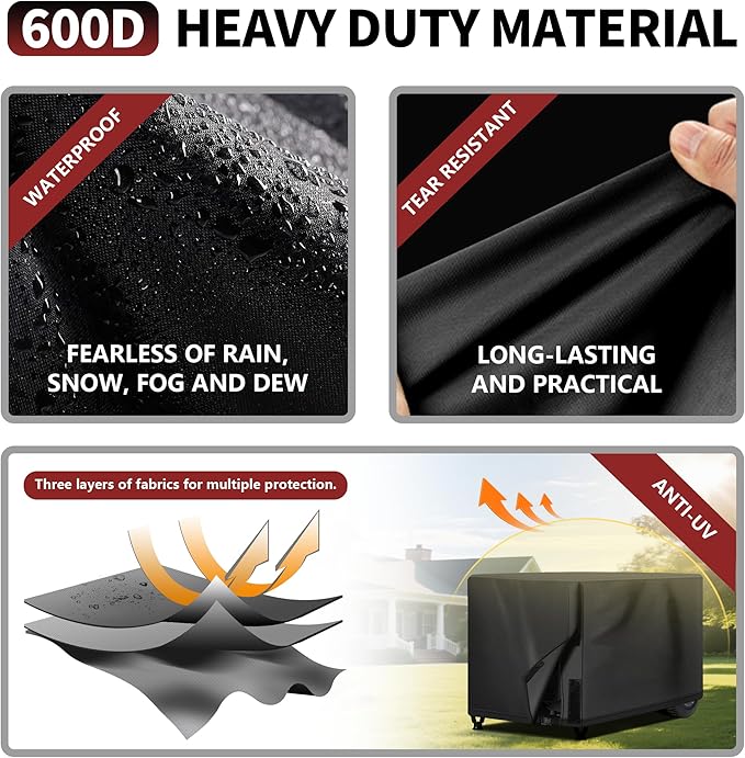 NEXCOVER Waterproof Universal Generator Cover - Weather/UV Resistant Cover 26 x 20 x 20 inch, for Most Portable Generators 3000-5000 Watt, Black