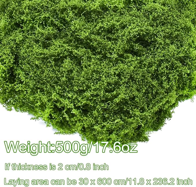 Fake Moss for Potted Plants,Green Moss for Crafts Artificial Floral Moss for Planters Green Moss Decor for DIY Table Centerpieces Faux Moss Filler for Indoor Outdoor Fairy Gardening Decor