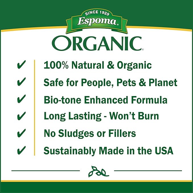 Espoma Organic Lawn Food Summer Revitalizer 8-0-0 Natural & Organic Fertilizer for All Lawns; Provides Iron & Long Lasting Organic Nitrogen for a Greener Lawn. 30 lb. Bag Covers up to 5,000 Sq. Ft.