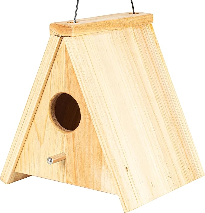 Wooden Bird Houses for Outside Hanging Birdhouses Nest Bluebird House for Cardinals Finch Wren Swallow for Garden Viewing 8