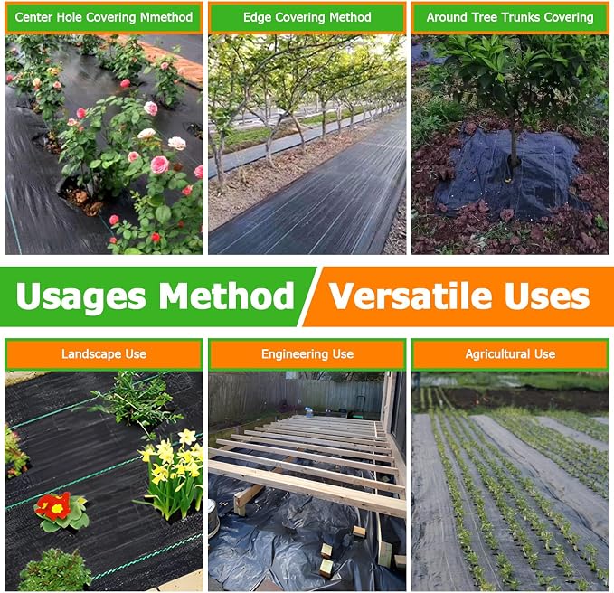 4FT x 100FT Weed Barrier Landscape Fabric Heavy Duty, Thicken Garden Fabric Weed Mats, Weed Control Garden Cloth, Woven Geotextile Fabric for Garden Beds, Underlayment, Commercial Driveway