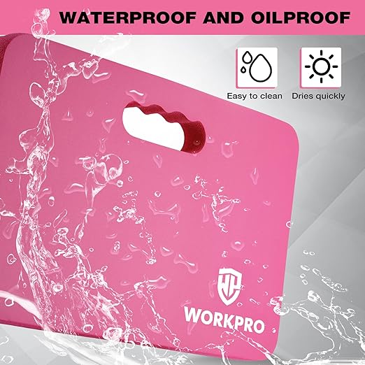 WORKPRO Extra Thick Kneeling Pad, 2-Pack, Soft NBR Foam Cushioning for Knee, Large Foam Kneeler Mat for Gardening, Bathing Baby, Exercise, Workout Supplies, 17.5 x 11 x 1.5 in, Pink