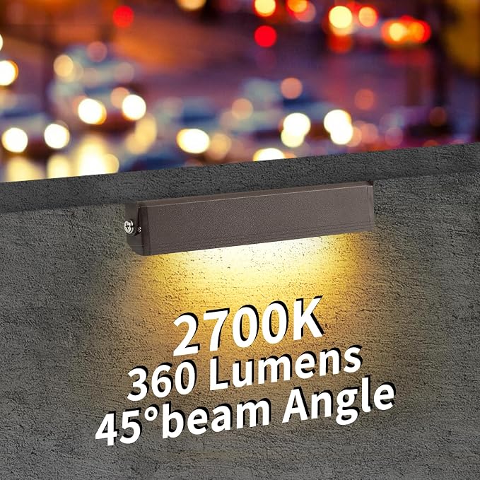 12-Packs 3W 7inch LED Hardscape Paver Lighting,12V AC/DC Low Voltage Retaining Wall Lights,Landscape Lighting,2700K Soft White Outdoor Step Lights,50,000 Hours Lifespan
