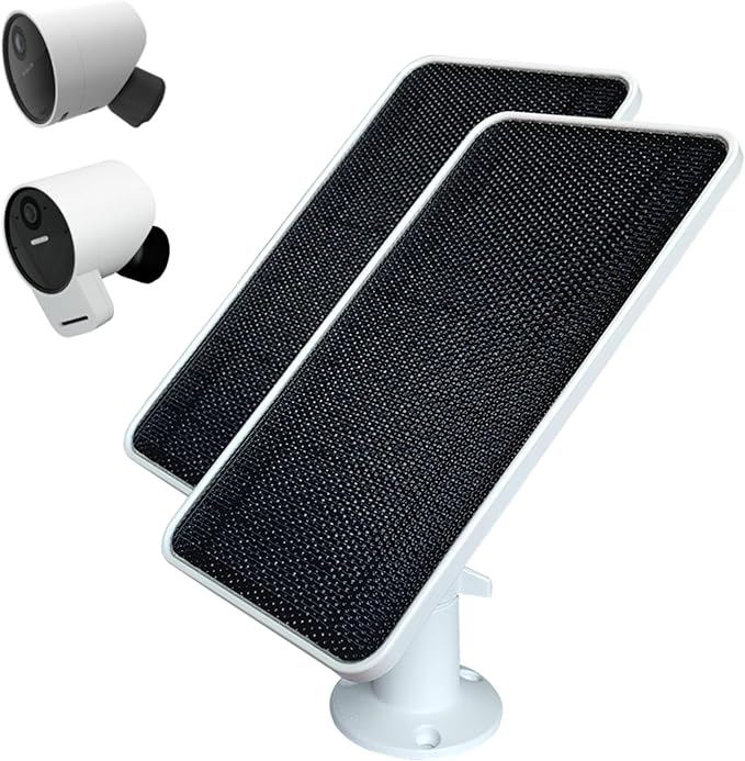 JJMASEE Solar Panel for SimpliSafe Outdoor Security Camera and Series 2, Waterproof Solar Charger for SimpliSafe Outdoor Camera, with 13FT Cable & 360° Adjustable Aluminum Alloy Mount (2 Pack)