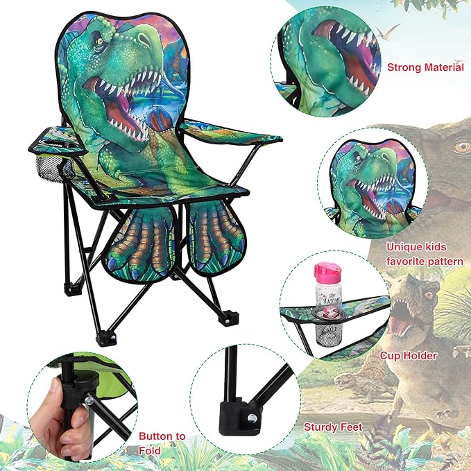 KABOER Kids Outdoor Folding Lawn and Camping Chair with Cup Holder and Carrying Bag, Children's Camping Chairs