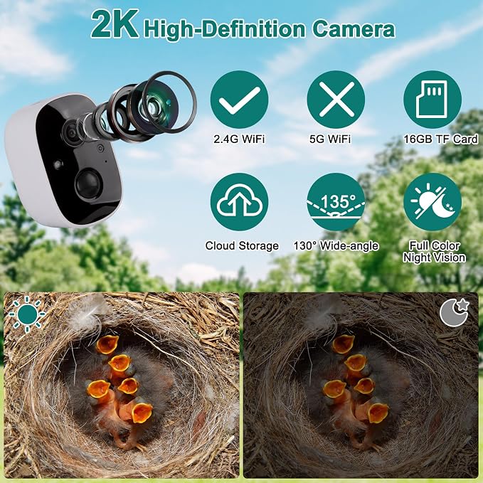Smart Bird House with Camera,2K HD Bluebird House with Camera Solar Powered,Bird Watch Nesting and Hatching,Night Vision,2.4G WiFi & App Notification,Wooden Weatherproof Birdhouse with Camera Inside