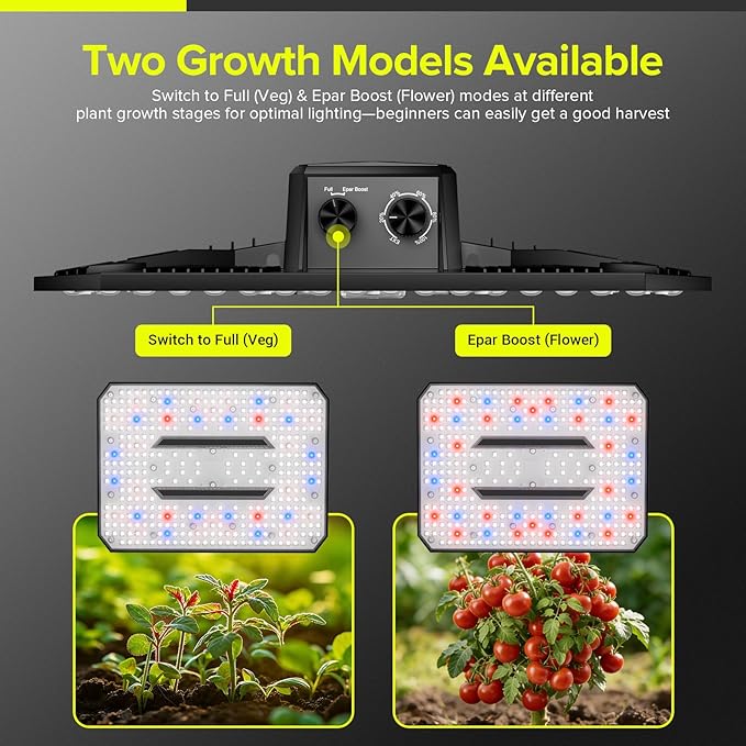 UAP1500 LED Grow Light, 150W Commercial Full Spectrum Grow Lights for Indoor Plants with Full Epar Boost Mode Switch & Daisy Chain, Dimmable Plant Light for Seeding Veg Bloom in 2x2, 3x3 Grow Tent