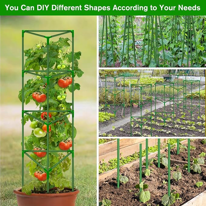 Tomato Cages for Garden, 4 Pack Tomato Cage Trellis, Garden Cage Heavy Duty Tomato Stake Support, Garden Stakes Plant Cage for Pots Plants Vegetables