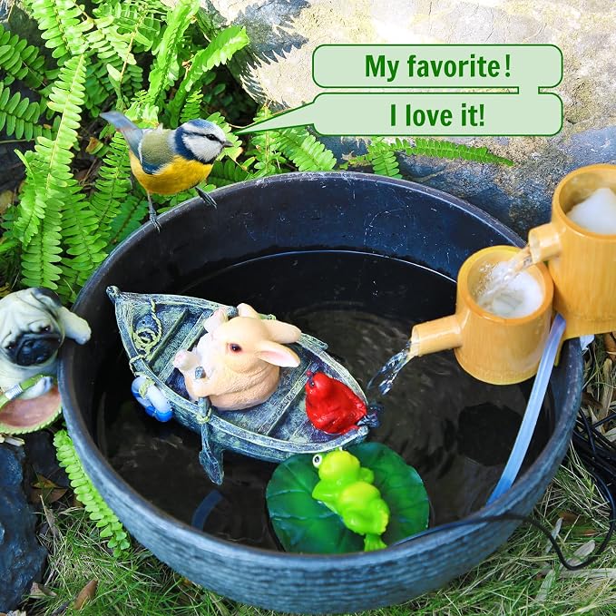 AMZtime 15W Solar Water Pump Fountain, DIY Solar Powered Fountain Pump Kit, Solar Fountain Pump with Upgraded Glass Solar Panels for Birdbath, Pool, Hydroponics, Fish Pond, Garden, Waterfall