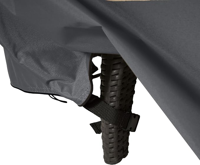 Christopher Knight Home Rowly Patio Chaise Lounge Chair Cover, Water-Resistant Outdoor Chaise Lounge Cover, Fabric Patio Furniture Cover, UV-Resistant Outdoor Lounger Cover, Dark Gray