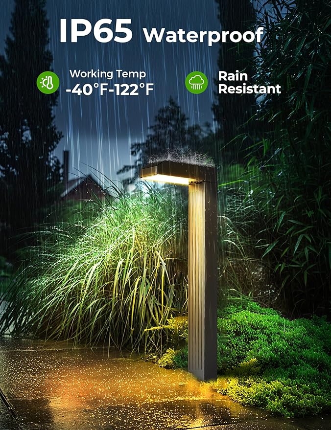 COXSENI Solar Pathway Lights Outdoor 8 Pack, 3 Color in 1 Bright Landscape Lighting with Cool/Warm/Daylight White Modes, Auto On/Off, IP65 Waterproof for Yard Garden Patio Walkway Sidewalk Lawn Decor