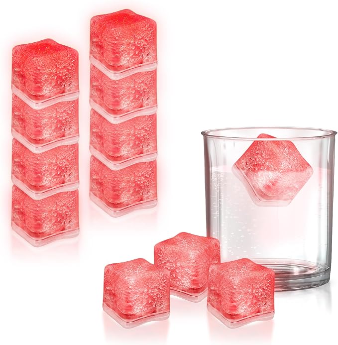 Windy City Novelties 12 pack LED Ice Cubes with Changing Lights (Red)