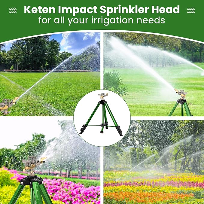 2 Packs Tripod Sprinkler and 1 Pack Sprinkler Head