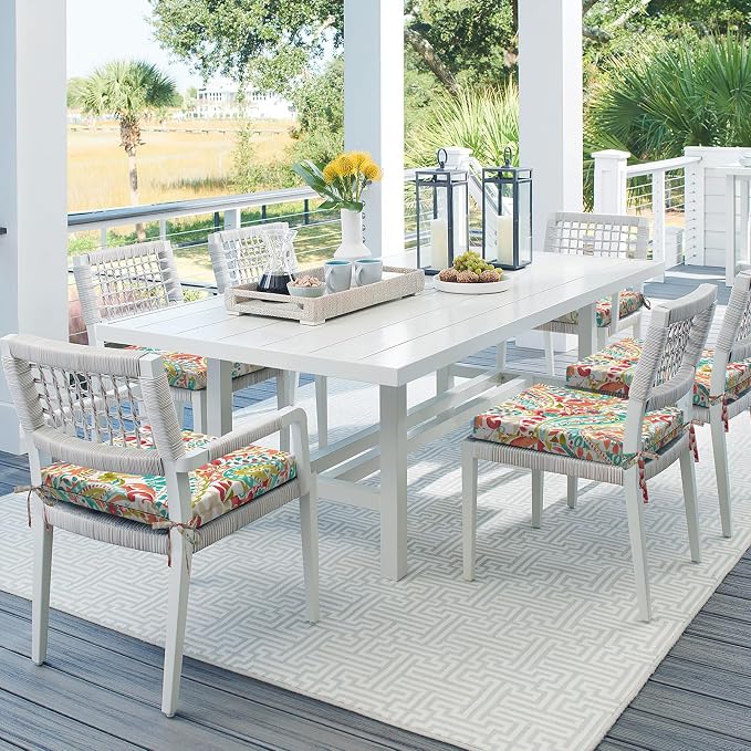 DYTXIII Set of 4 Outdoor Chair Cushions, Water Resistant 18.5"x16"x2" Square Seat Cushion for Patio Dining Chairs, High-Density Replacement Pads for Indoor Outdoor Furniture - Pretty Paisley