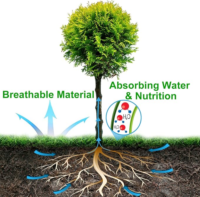 8 Pack Non-Woven Tree Mulch Ring, 16.5 Inch Degradabl Tree Protector Mat Reusable Tree Weed Barrier Mat for Weed Control Root Protection
