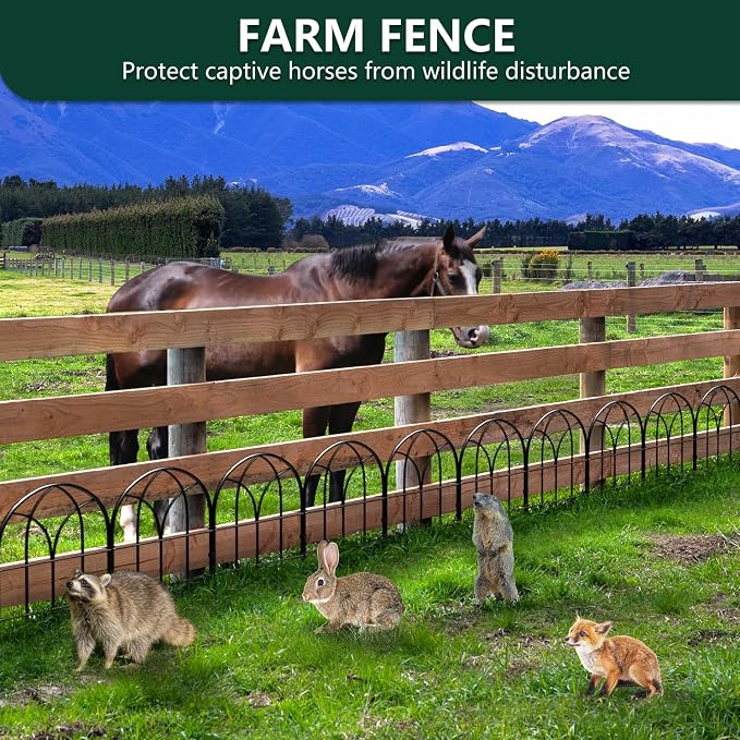 19 Pack Decorative Garden Fence, 16.5 in H x 20 ft L Rustproof Metal No Dig Animal Barrier, Arched Garden Border Fence for Dogs Rabbits, Flower Bed, Yard Patio Outdoor Decor