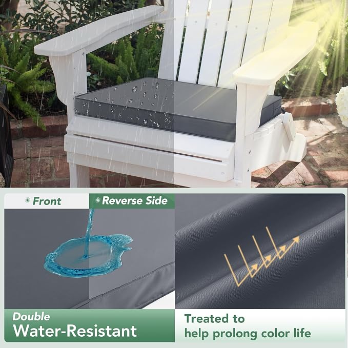 Outdoor Chair Cushions Set of 4: Waterproof & Fade Resistant Seat Cushion for Patio Furniture - 19 x 19 x 2 Inch Chair Pads with Ties and Hidden Zipper -Patio Chair Cushion Replacement, Dark Grey