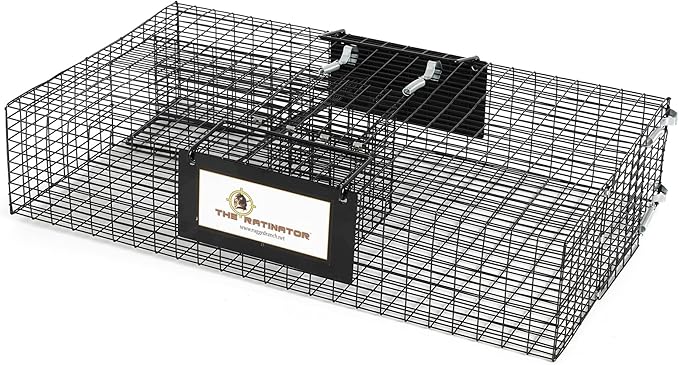 Rugged Ranch Ratinator Live Rat and Mouse Trap Cage, Humane Multi Catch Rodent Control - Indoor or Outdoor Large Metal Wire Catcher with Dual Door for Rats and Mice