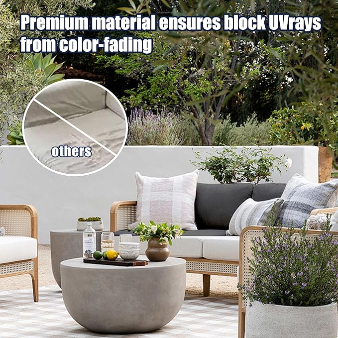 12-Piece Outdoor Cushion & Pillow Cover Set, 8 Seat Covers + 4 Pillow Covers, Stretch Patio Furniture Slipcovers for Sofa Sectional Chair