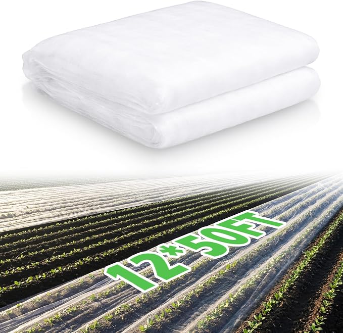 Garden Insect Netting for Raised Beds Extra Large Fruits Tree Netting Pest Barrier White Ultra Fine Mesh Row Bed Covers Net for Vegetable Fruit Protection from Insect Bird Animals(12 x 50 ft)