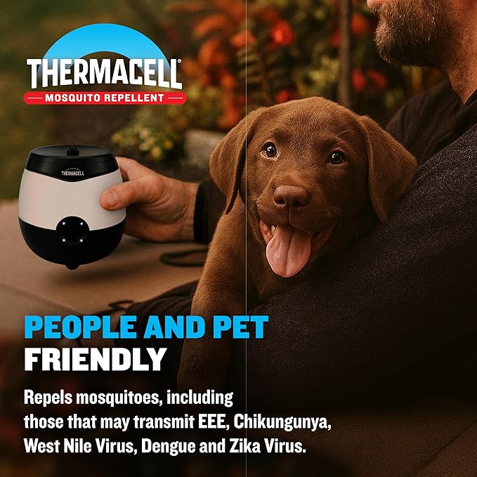 Thermacell E-Series Rechargeable Mosquito Repeller with 20’ Mosquito Protection Zone; Bug Spray Alternative; Scent Free