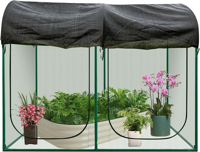 Crop Cages for Garden Plant: 8.2x4.1x6Ft Shade Cloth Plant Cage, Plant Netting Cover with Zipper, Raised Bed Cover, Plant Cover from Animal Wind-Resistant Garden Cage for Fruit Vegetable Flower