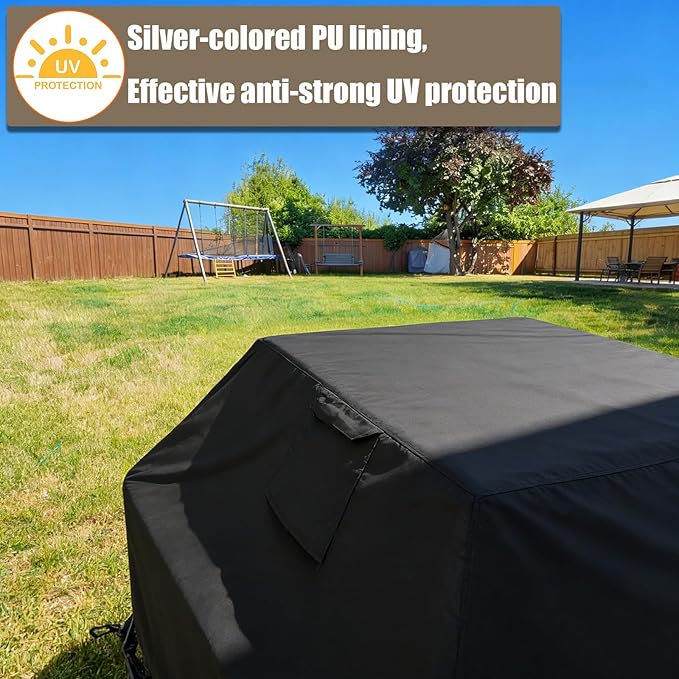 Kids Picnic Table Cover for 8 Person Toddler Outdoor Table and Chair Set, Toddler Picnic Table Cover Waterproof/Dustproof/UV Resistant/All Season Protection Covers (Black)